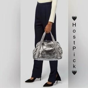 CHANEL Rue Cambon Silver/Black Bowler Bag (12580801) w/COA 🖤Host Pick🖤